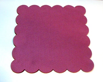 Die Cut Wool Blend Felt: Scallop Square, Oval, Circle - Choose Your Color