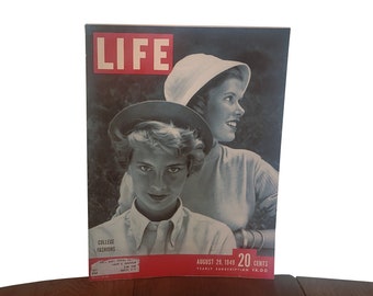 Vintage Life Magazine College Fashions Issue with Margaret Mitchell Article and College Fashion Spread - August 29 1949