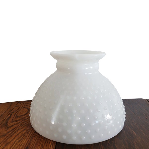 Vintage Milk Glass Lamp Shade - Hurricane Lamp Shade  - Hobnail White Milk Glass Home Decor