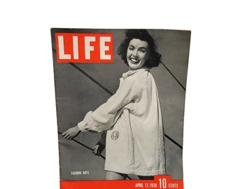 Vintage Life Magazine 1930s "Fashion Note"  and Article on a Birthing Film Plus Vintage Advertising including Coca Cola- April 11 1938