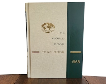 Vintage 1960s World Book Year Book 1968 - A Review of the Events of 1967 - Articles, Photos, Maps, etc. - Office Decor or Classroom Decor
