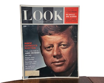 1960s Vintage Magazine President John F. Kennedy Look Magazine  - "Inside Kennedy's Election"  May 9, 1961 Vol. 25 No. 10