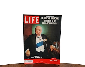 Vintage Life Magazine Sir Winston Churchill Zijn "Geschiedenis van Engelssprekende mensen" - 19 maart 1956