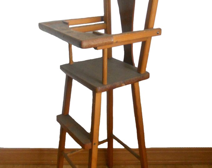 Vintage Doll High Chair 1950s Handmade Wood Furniture Etsy