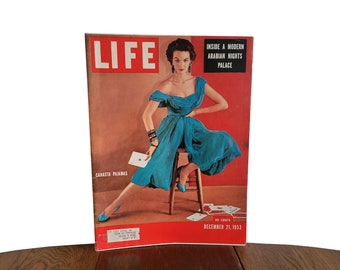 Vintage Life Magazine Canasta Pajamas Mid Century Fashion, Smoking and Cancer Article Plus 1950s Advertising Christmas - December 21 1953