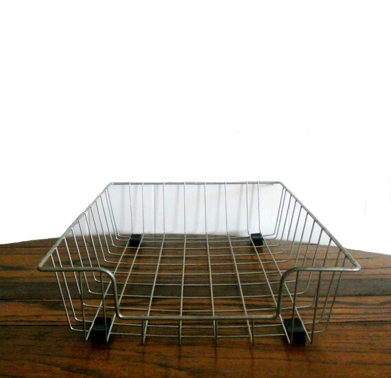 Vintage Industrial Wire Basket Office Supply File Etsy