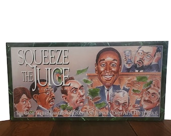 Vintage Board Game Squeeze the Juice OJ Simpson Defense Lawyer Game for 2 to 6 Players - New Old Stock and Sealed in Box