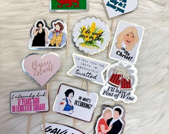 12 Gavin and Stacey inspried card cupcake toppers with or without sticks nessa