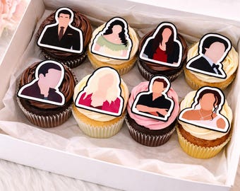 8 Vampire Diaris inspried card cupcake toppers with or without sticks