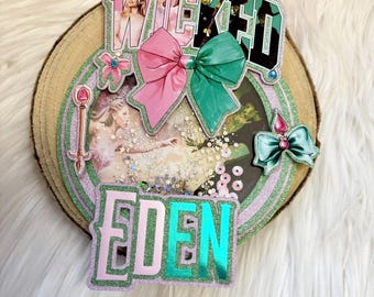 personalised Wicked Birthday shaker Cake Topper - name and age
