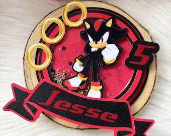 PERSONALISED SHADOW Shaker Cake Topper /Cake Decoration Birthday Party