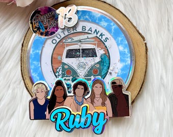 Outer Banks Personalised 3D Shaker Cake Topper  Birthday Party Decor Name And Age