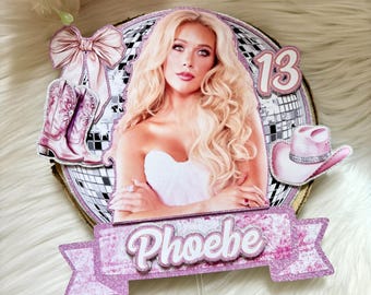 Personalised Megan Moroney 3D birthday cake topper - name and age