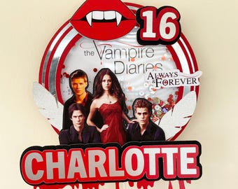 personalised vampire diaries shaker cake topper