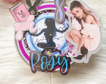 personalised Ariana Grande Birthday shaker Cake Topper - name and age