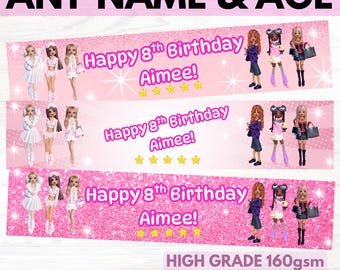 2X Personalised dress to impress Roblox Birthday Banner - 21cmx100cm