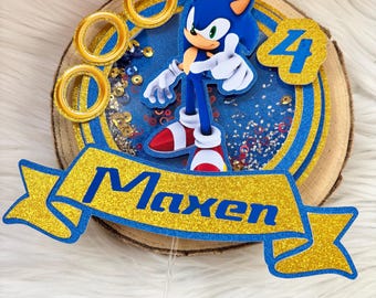 PERSONALISED SONIC Shaker Cake Topper /Cake Decoration Birthday Party