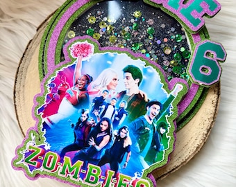 Zombies Personalised 3D Shaker Cake Topper  Birthday Party Decor Name And Age