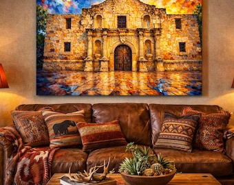 The Alamo Texas Canvas Wall Art – Southwestern Historic Landmark Print