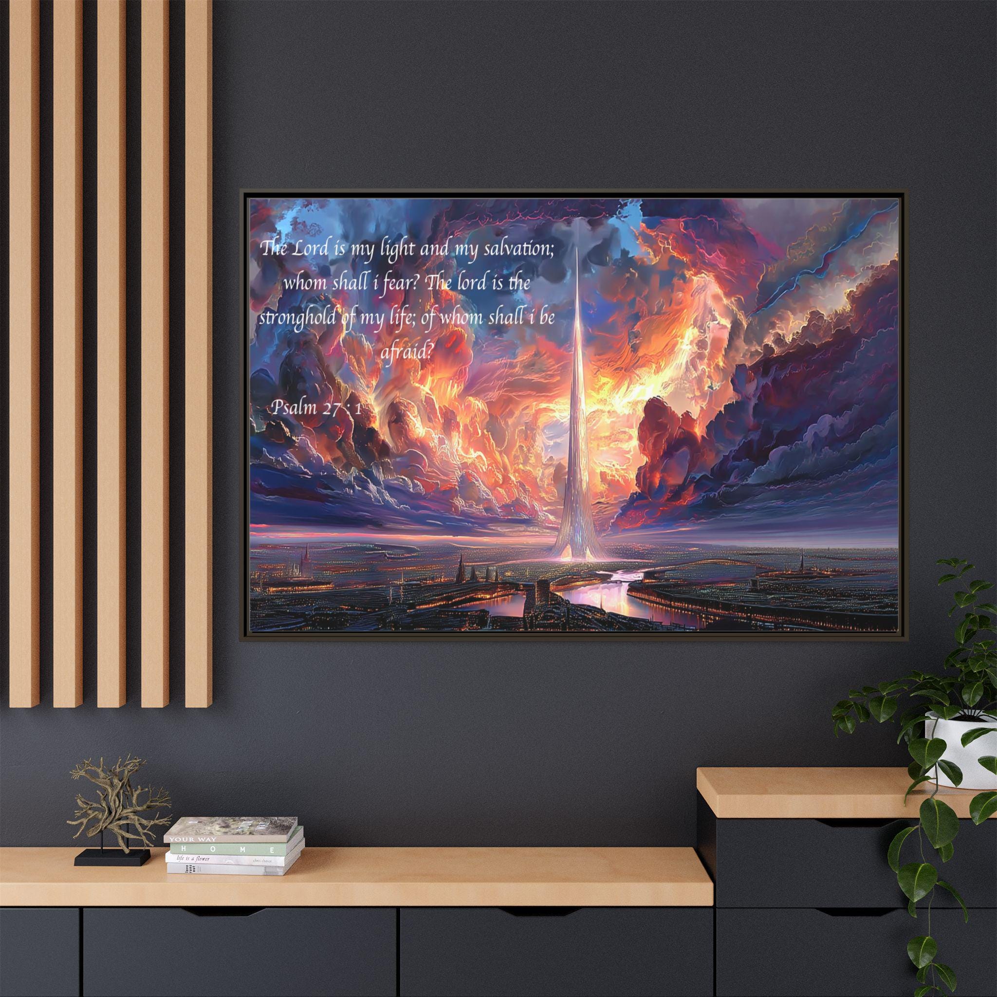 Psalm 27 Scripture Sunset Landscape Canvas - Etsy