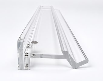 Estantes de mahjong de acrílico transparente de 20 pulgadas con bolsa de almacenamiento de terciopelo.
