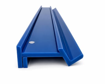 Estantes y empujadores rectos de acrílico azul oscuro de 20 pulgadas con bolsa de almacenamiento de terciopelo.