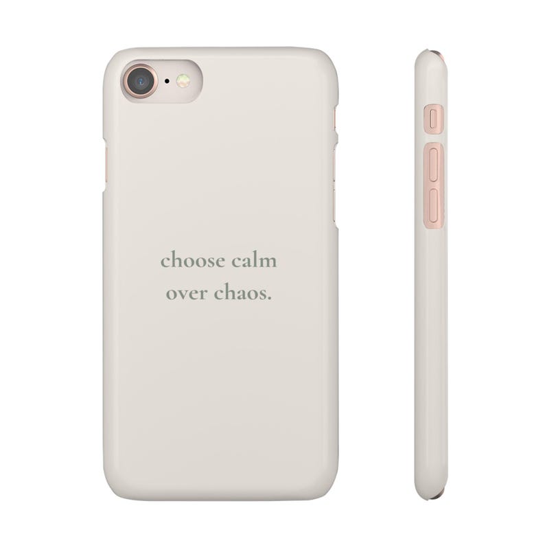 Choose Calm Over Chaos Phone Case, Minimal Beige iPhone Case | Soft Aesthetic Quote Case, Neutral Calm Cover image 9