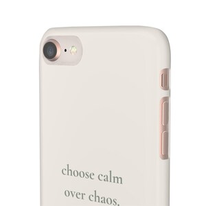 Choose Calm Over Chaos Phone Case, Minimal Beige iPhone Case | Soft Aesthetic Quote Case, Neutral Calm Cover image 10