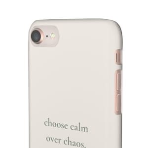 Choose Calm Over Chaos Phone Case, Minimal Beige iPhone Case | Soft Aesthetic Quote Case, Neutral Calm Cover image 12