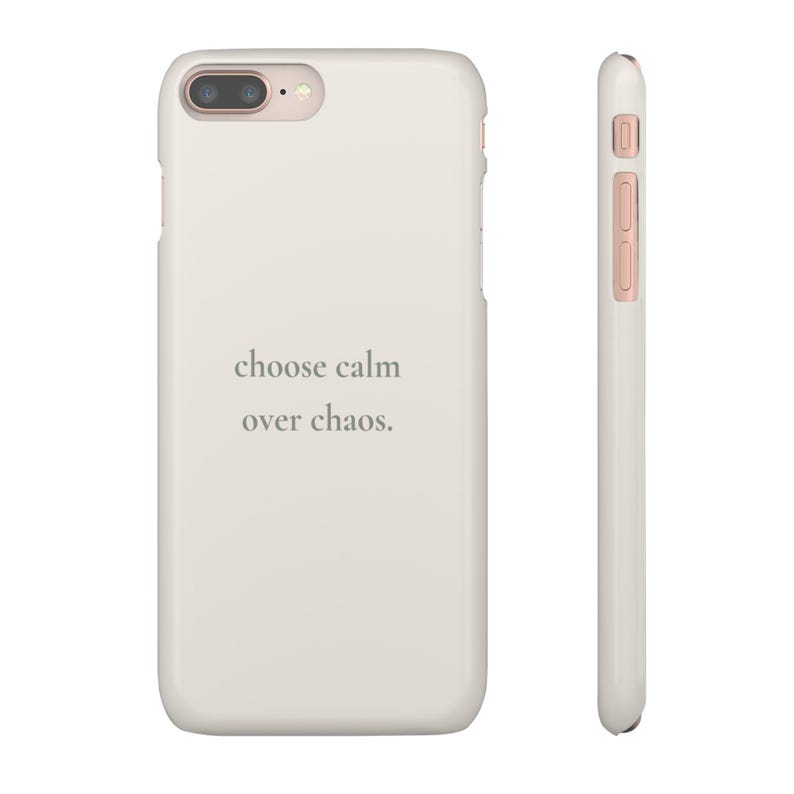 Choose Calm Over Chaos Phone Case, Minimal Beige iPhone Case | Soft Aesthetic Quote Case, Neutral Calm Cover image 13