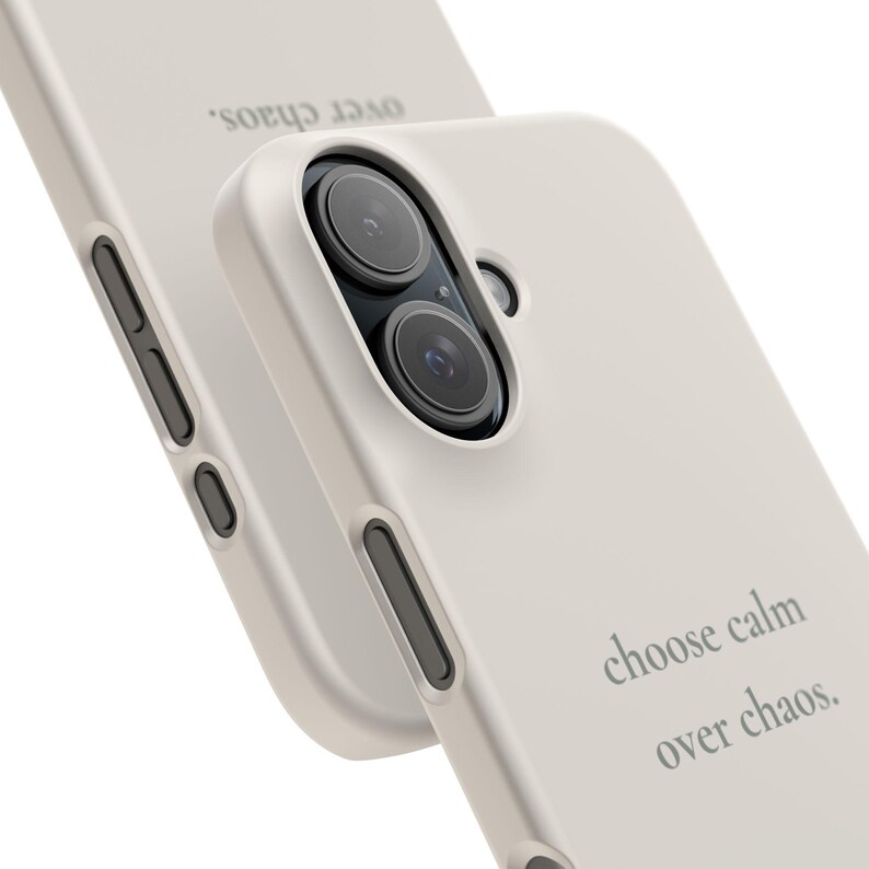 Choose Calm Over Chaos Phone Case, Minimal Beige iPhone Case | Soft Aesthetic Quote Case, Neutral Calm Cover image 6