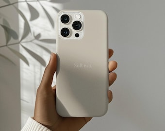 Soft Era iPhone Case, Cool Beige Minimal Phone Case, Neutral Aesthetic iPhone Cover, Soft Girl Clean Style