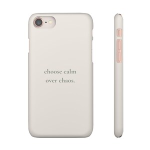 Choose Calm Over Chaos Phone Case, Minimal Beige iPhone Case | Soft Aesthetic Quote Case, Neutral Calm Cover image 11