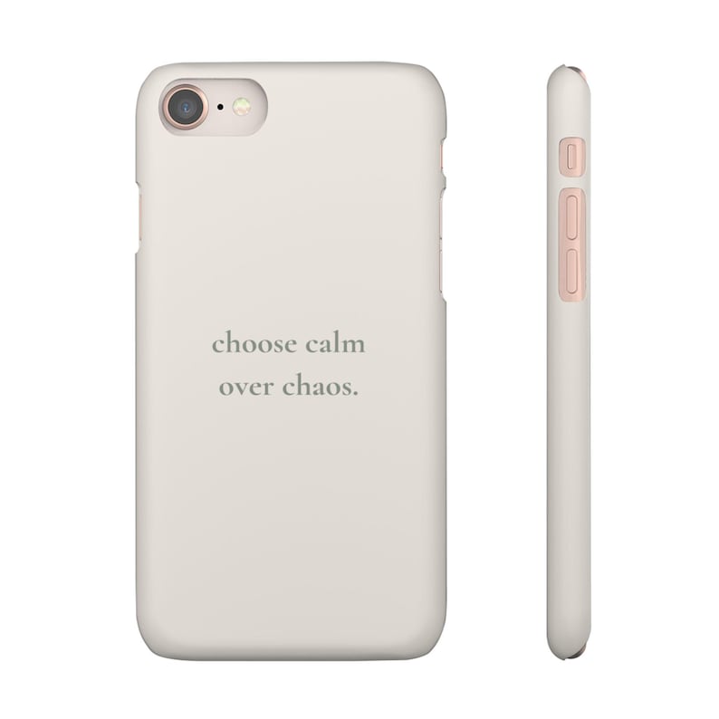 Choose Calm Over Chaos Phone Case, Minimal Beige iPhone Case | Soft Aesthetic Quote Case, Neutral Calm Cover image 11