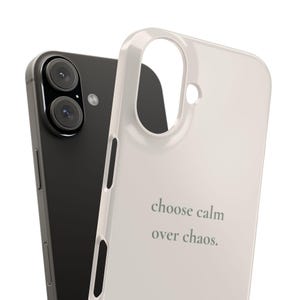 Choose Calm Over Chaos Phone Case, Minimal Beige iPhone Case | Soft Aesthetic Quote Case, Neutral Calm Cover image 7