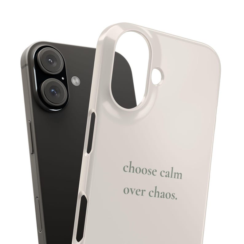 Choose Calm Over Chaos Phone Case, Minimal Beige iPhone Case | Soft Aesthetic Quote Case, Neutral Calm Cover image 7