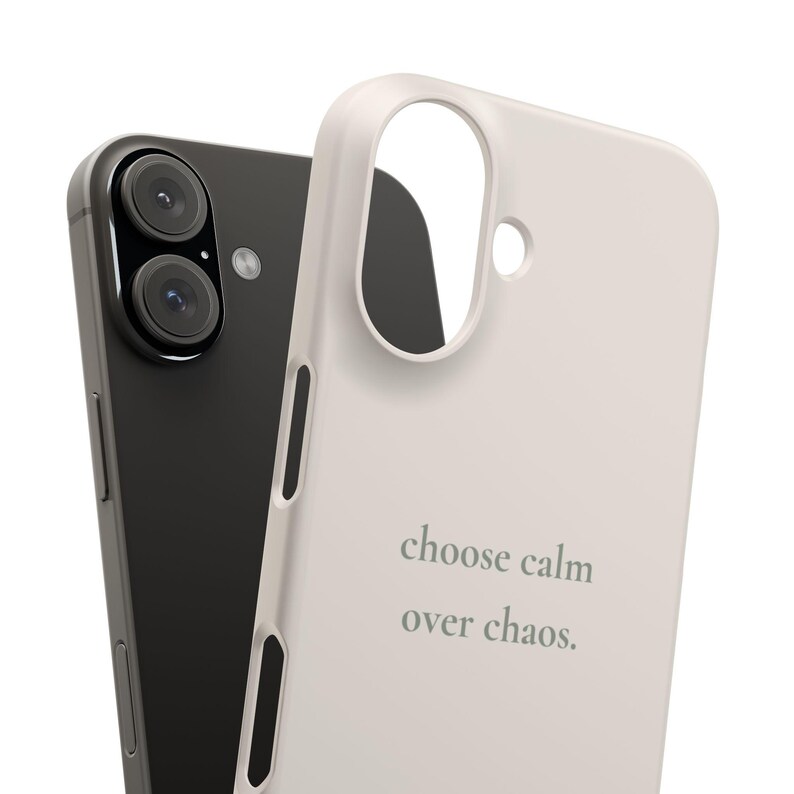 Choose Calm Over Chaos Phone Case, Minimal Beige iPhone Case | Soft Aesthetic Quote Case, Neutral Calm Cover image 8