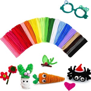200PCS Pipe Cleaners Craft Chenille Stems Kids DIY Art Supplies for Crafts