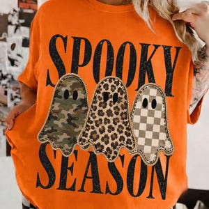 Retro Patchwork Ghosts PNG, Checkered Ghost Halloween PNG, Trendy Fall Shirt Design, Spooky Season Png, Patchwork Ghosts Digital Download