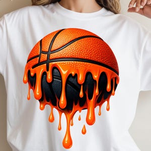 Retro Basketball Ice Cream Drip PNG, Basketball Season PNG, Basketball Sublimation Design, Basketball Drip PNG, Digital Download