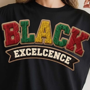 Black Excellence PNG, Afrocentric Varsity Sublimation Design, Juneteenth Gift PNG, Black Pride Shirt Graphic, Digital Download