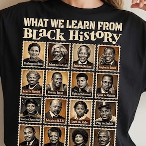 Black History PNG, Vad vi lär oss av Black History Month PNG, Black History Matters PNG, Afroamerikansk lärartröja, Digital nedladdning