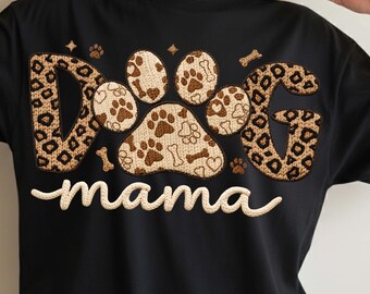 Dog Mama PNG, Latch Hook Yarn Mom PNG, Leopard Dog Mom Shirt Design, Retro Mama Sublimation, Mother’s Day Gift for Dog Mama
