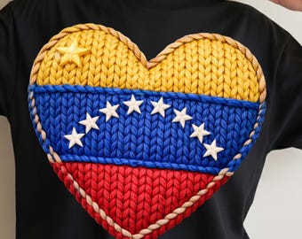 Venezuela Large Heart Flag PNG, Venezuelan Pride Sublimation Design, Patriotic Heart PNG, Venezuela Shirt Design, Digital Download