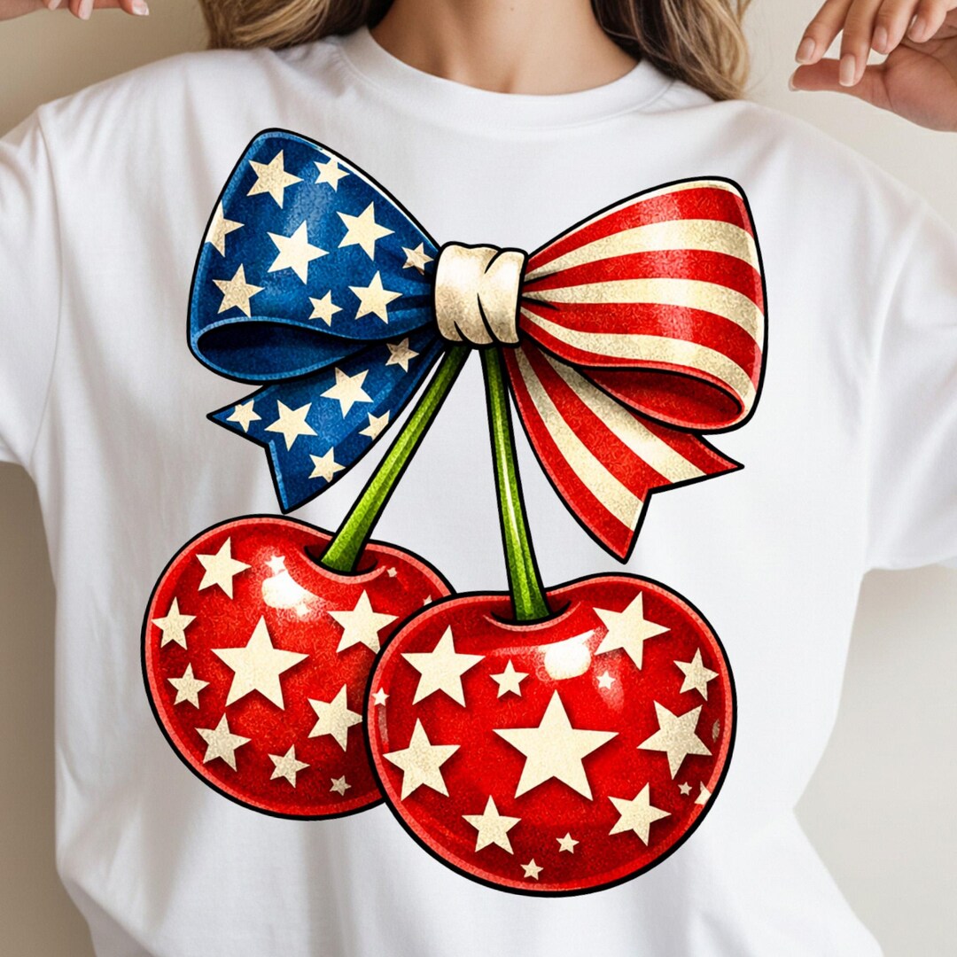 Cherry America Coquette PNG, 4th of July PNG, Patriotic USA Png, Retro ...