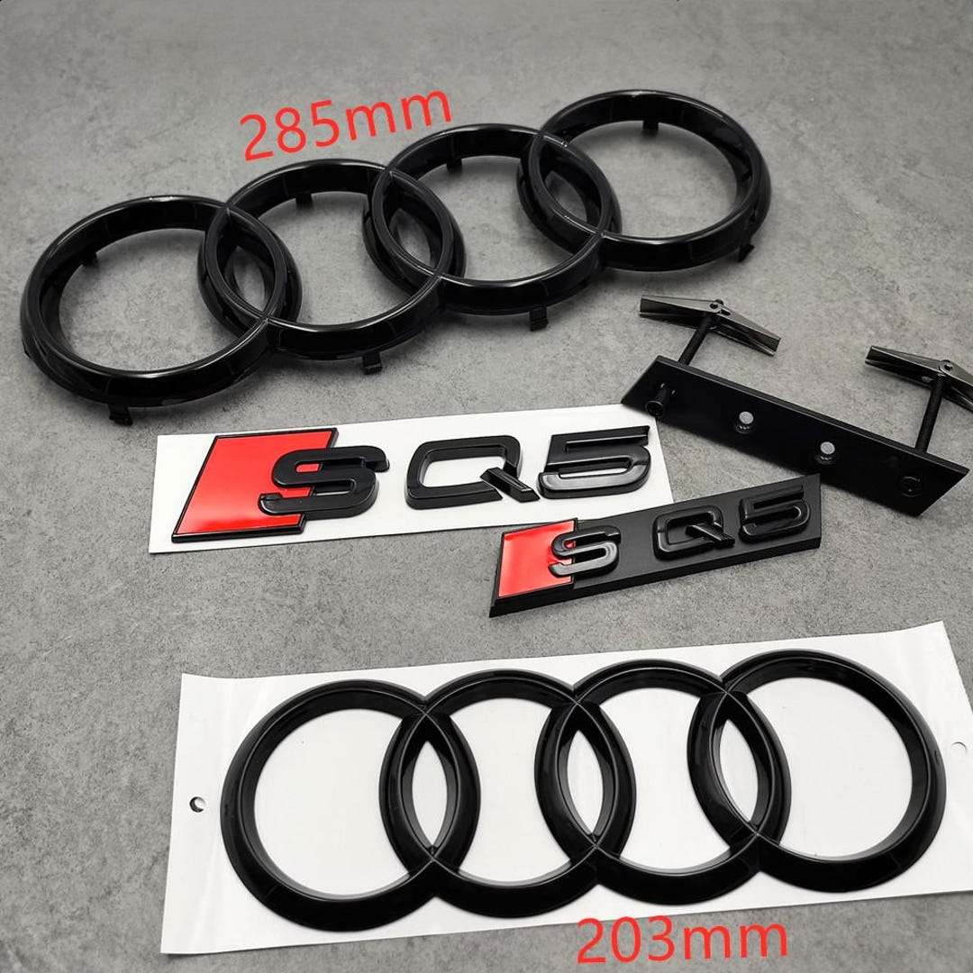 Small Audi Rings Gloss Black Audi 285mm Front Rings 203mm Rear Rings SQ5 Rear Emblem SQ5 ...