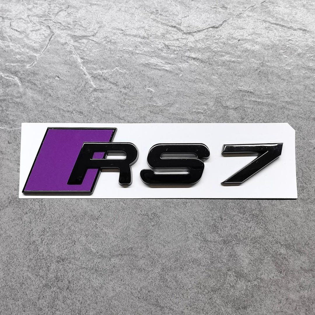 C8 Rear Badging Gloss Purple Black 3D Rear Trunk Emblem RS7 Badge for Audi A7 S7 RS7 C7 ...