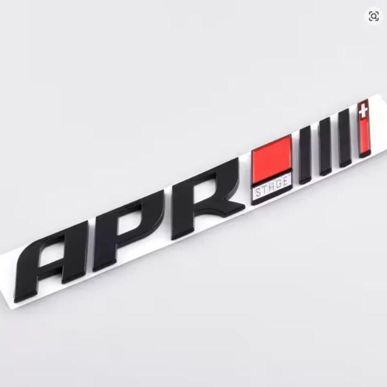 APR Stage 3 Plus Logo Car Emblem Badge Chrome Black Rear Trunk Sticker ...