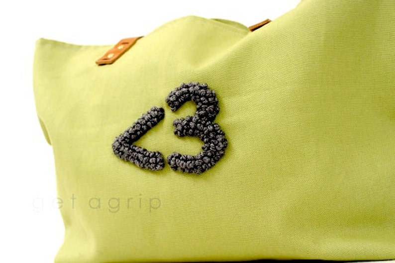 Canvas Tote.. AVOCADO tote bag with PERSONALIZED leather label