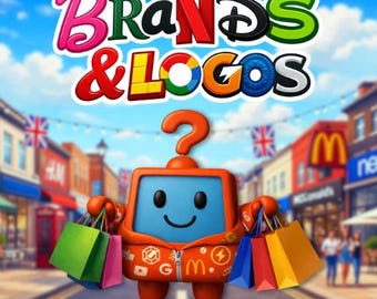 Brands + Logos Quiz Pack - UK Trivia Game (Printable & Digital Download)